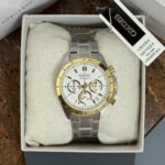 Seiko Spirit SBTR024 Chronograph White Dial 39.8mm Stainless Steel Men's Watch - Image 2