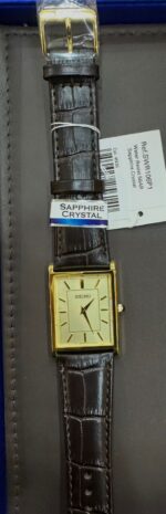Seiko TANK Classic Quartz Men's Watch Gold Dial- SWR106P1 - Image 2