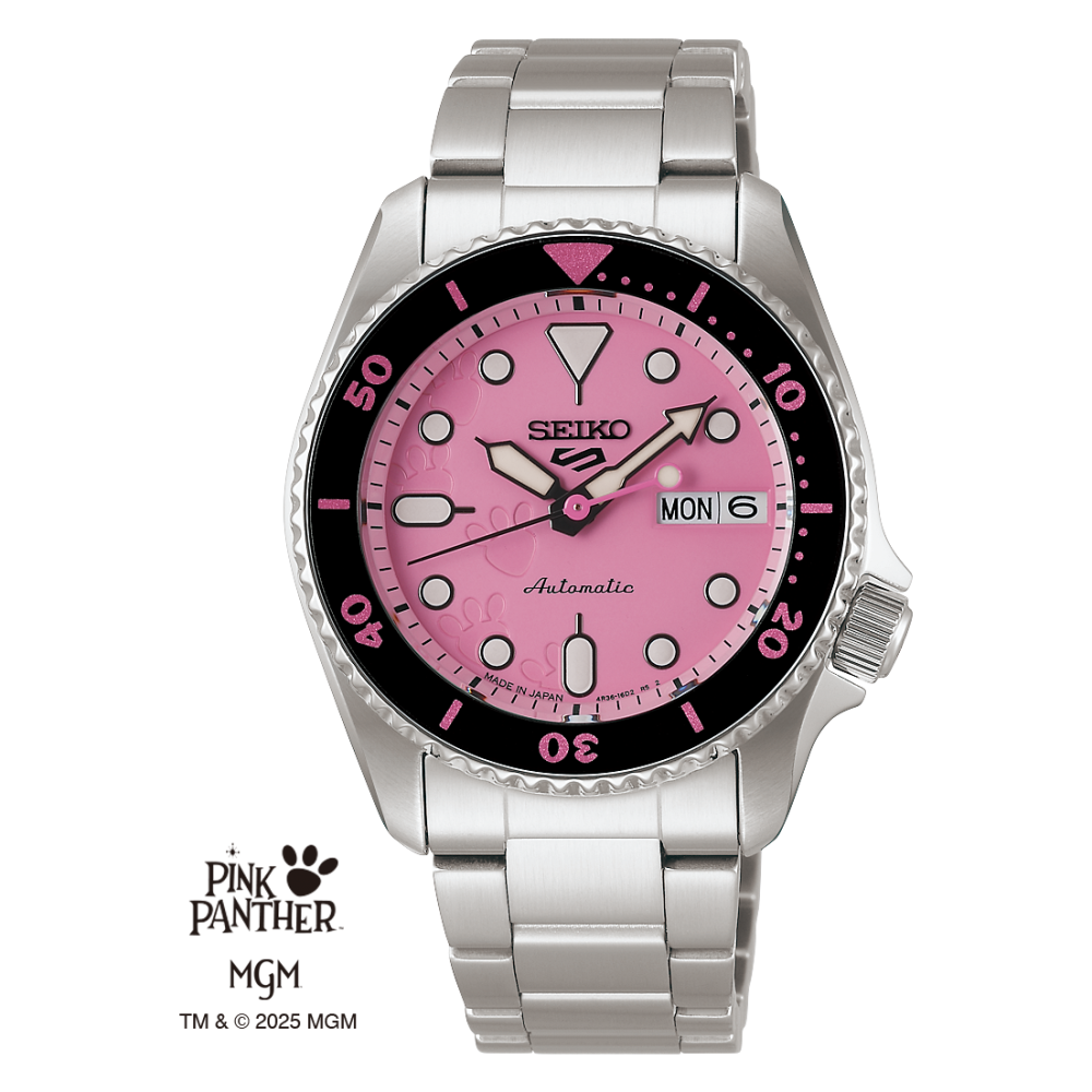 2 Seiko 5 Sports SKX series Pink Panther collaboration limited edition model SBSA321 - Image 1