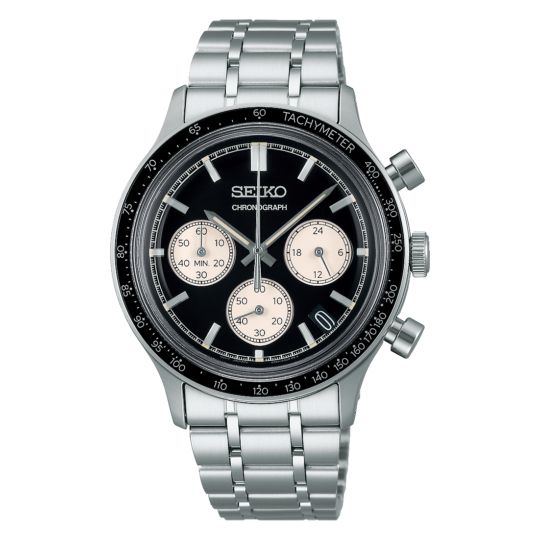 SSB479P1 Seiko Essentials SSB479P1 Chronograph Quartz Black Dial 38.7mm Stainless Steel Men's Watch - Image 1