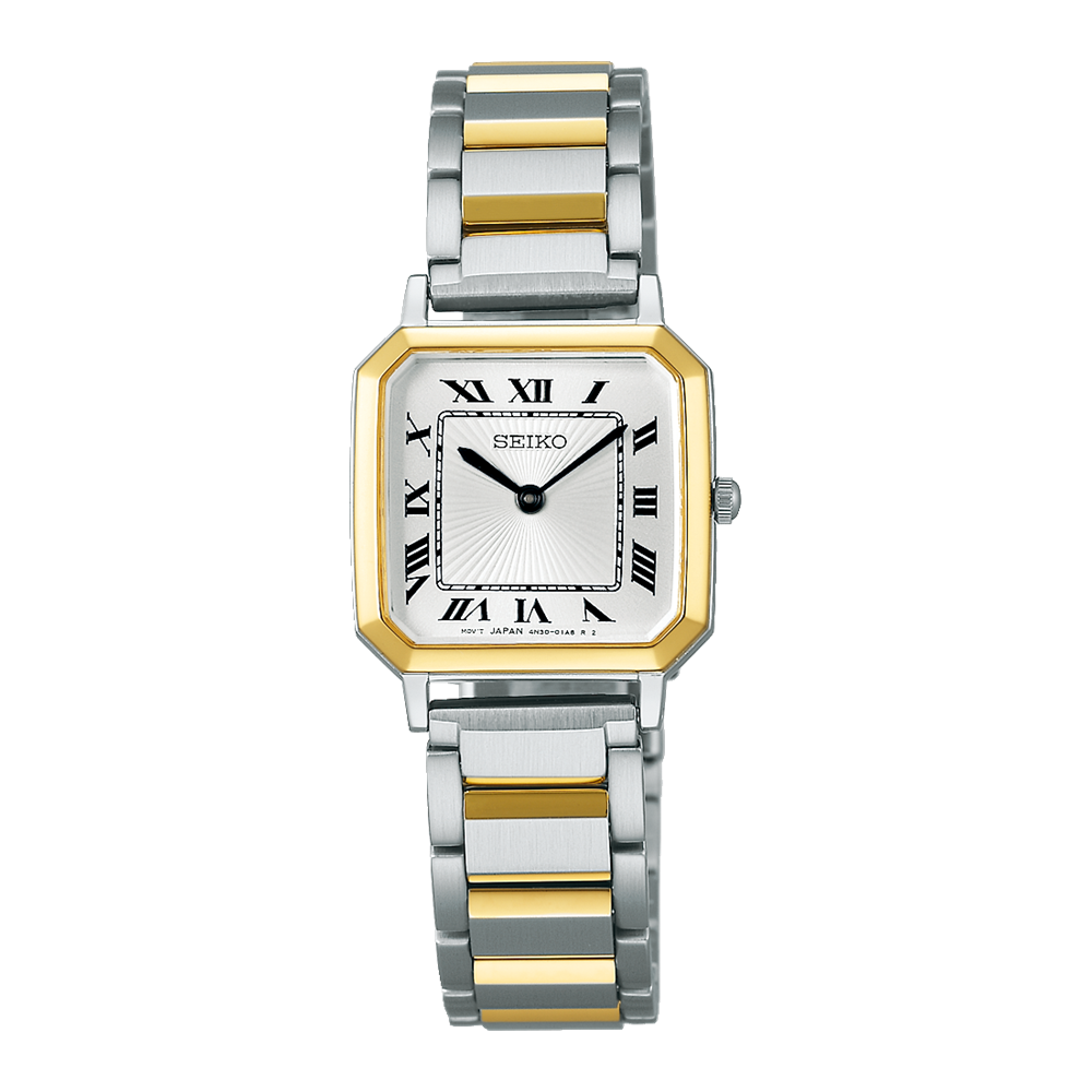 SSEH016-1000x1000 SEIKO Selection Nano Universe COLLAB Model Ladies Silver & YELLOW GOLD WATCH SSEH016 - Image 1